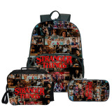 Stranger Things Popular Casual Kids School Backpack Book Bag With Lunch Box Bag and Pencil Bag 3 Piece Set