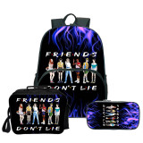 Stranger Things Fashion Backpack 3 Pieces Set School Backpack Lunch Bag and Pencil Bag