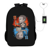 Stranger Things Trendy School Book Bag Casual Students Backpack With USB Charging Port