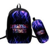 Stranger Things 3-D Print Backpack 2 Pieces Set School Backpack and Pencil Bag
