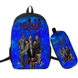 Stranger Things 3-D Print Backpack 2 Pieces Set School Backpack and Pencil Bag