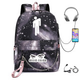 Billie Eilish Students Backpack With USB Charging Port Book Bag