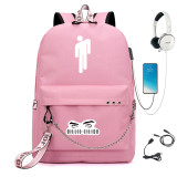 Billie Eilish Students Backpack With USB Charging Port Book Bag