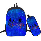 Stranger Things 3-D Print Backpack 2 Pieces Set School Backpack and Pencil Bag