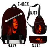 Billie Eilish Fashion School Backpack Book Bag With Sling Bag and Pencil Bag 3 Piece Set