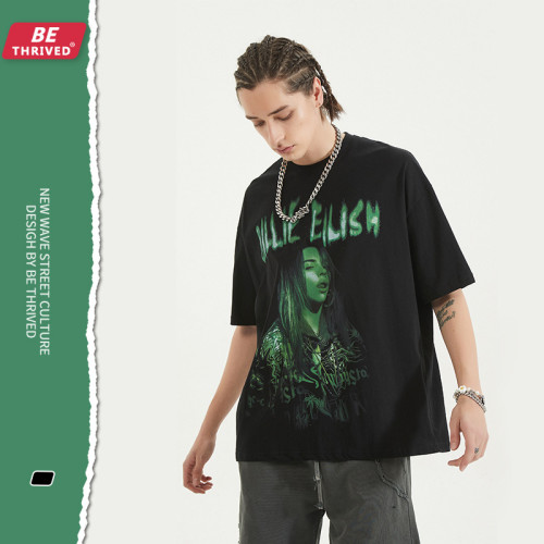 Billie Eilish Summer Short Sleeves Hip-Hop Street chic T-shirt