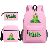 Billie Eilish Backpack 3 Pieces Set School Backpack Lunch Bag and Pencil Bag