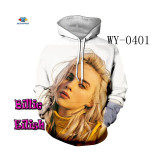 Billie Eilish Trendy 3-D Color Print Hooded Unisex Hoodie