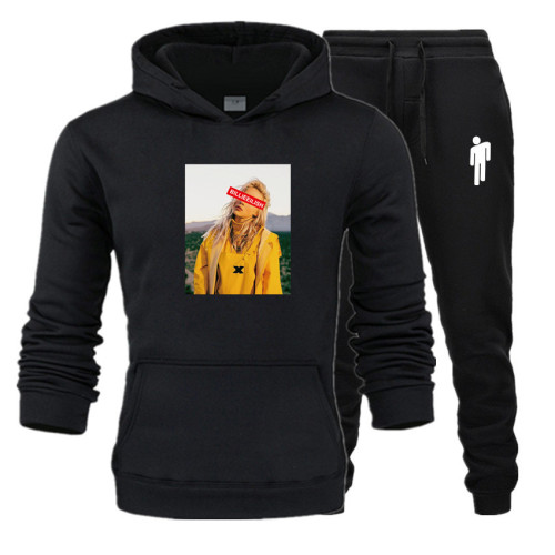 Billie Eilish Fashion Unisex Hoodie and Pants 2 piece set