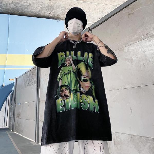 Billie Eilish Summer Hip Hop Unisex Short-sleeves T-shirt