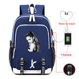 Ariana Grande School Book Bag Big Capacity Rucksack Travel Bag With USB Charging Port