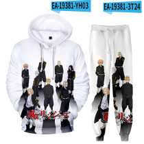 Anime Tokyo Revengers 2 Piece Sweatsuits Hoodie and Jogger Pants Set Unisex Youth