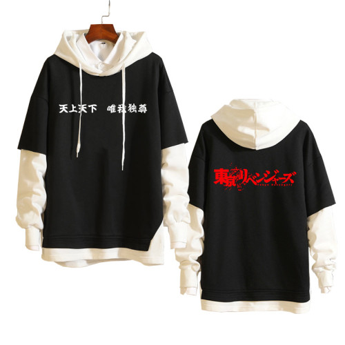 Anime Tokyo Revengers Fake Two Pieces Hoodie Street Style Youth Unisex Cool Tops