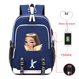 Ariana Grande School Book Bag Big Capacity Rucksack Travel Bag With USB Charging Port