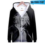 Anime Tokyo Revengers Zipper Jacket Hooded Long Sleeve Unisex Youth Zip Up Coat
