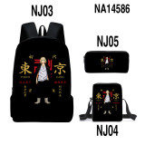 Anime Tokyo Revengers 3PCS Backpack Set Students School Backpack Lunch Box and Pencil Bag Set