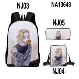 Anime Tokyo Revengers 3PCS Backpack Set Students School Backpack Lunch Box and Pencil Bag Set