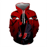 Anime Naruto 3-D Hoodie Uchiha Itachi Hoodie Unisex Long Sleeve Pullover Sweatshirt For Adults Youth Fans