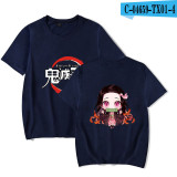 Demon Slayer Anime Merch Kamado Nezuko Cotton Tee Short Sleeve T-shirt for Youth