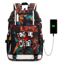 Ariana Grande Thank U Next Print School Bag Big Capacity Rucksack Travel Bag With USB Charging Port