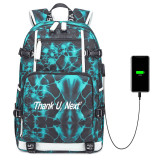 Ariana Grande Casual School Book Bag Big Capacity Rucksack Travel Bag With USB Charging Port