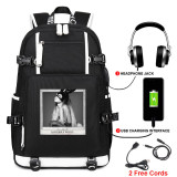 Ariana Grande Students School Bag Big Capacity Rucksack Travel Bag With USB Charging Port