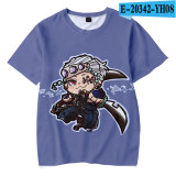 Demon Slayer Anime Merch Cartoon Character Print Youth Unisex Tee Short Sleeve Cute T-shirt