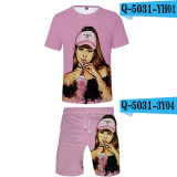 Ariana Grande Men 2 Pieces T-shirt and Shorts Suit