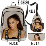 Ariana Grande Fashion 3 Pieces Set School Backpack Sling Bag and Pencil Bag