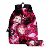 Demon Slayer 3-D Backpack Youth Unisex Cool Shcool Backpack Bookbag With Pencil Bag Set