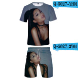 Ariana Grande Men 2 Pieces T-shirt and Shorts Suit