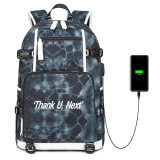 Ariana Grande Casual School Book Bag Big Capacity Rucksack Travel Bag With USB Charging Port