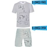 Ariana Grande Justin Bieber Men 2 Pieces T-shirt and Shorts Suit