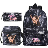 Ariana Grande Fashion Backpack 3 Pieces Set School Backpack Lunch Bag and Pencil Bag
