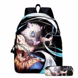 Demon Slayer 3-D Backpack Youth Unisex Cool Shcool Backpack Bookbag With Pencil Bag Set
