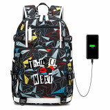 Ariana Grande Thank U Next Print School Bag Big Capacity Rucksack Travel Bag With USB Charging Port