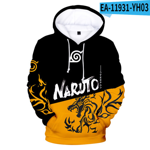 Anime Naruto Hoodie Street Style Contrast Color Hooded Sweatshirt Youth Unisex Long Sleeve Cool Outfit