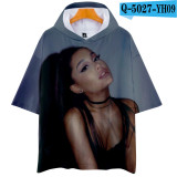 Ariana Grande Trendy Hooded Short Sleeves Unisex T-shirt