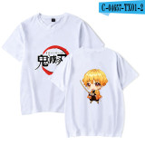 Demon Slayer Anime Merch Agatsuma Zenitsu Cotton Tee Short Sleeve T-shirt for Youth