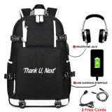 Ariana Grande Students School Bag Big Capacity Rucksack Travel Bag With USB Charging Port
