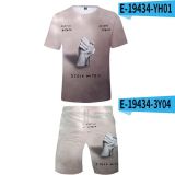 Ariana Grande Justin Bieber Men 2 Pieces T-shirt and Shorts Suit