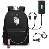 Ariana Grande Trendy Black Backpack School Students Book Bag