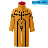 Anime Naruto Cosplay Costume Cloak Unisex Zip Up Coat