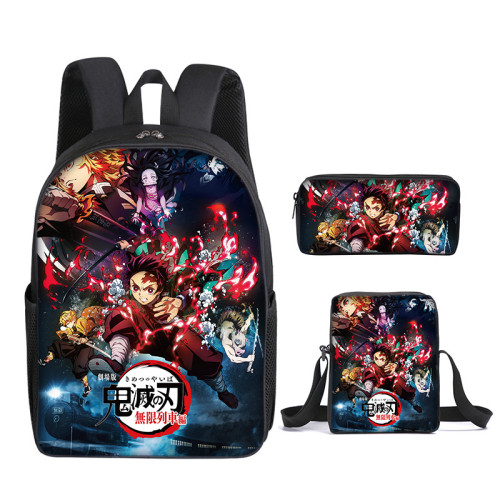 Demon Slayer Kids Youth Backpack Set 3pcs Backpack Lunch Bag And Pencil Bag Set For Girls Boys