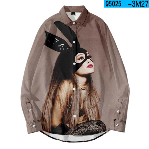 Ariana Grande Spring Summer 3-D Print Casual Long Sleeve Unisex Shirt