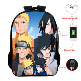 Anime Naruto 3-D Backpack Students Backpack Bookbag With USB Charging Port