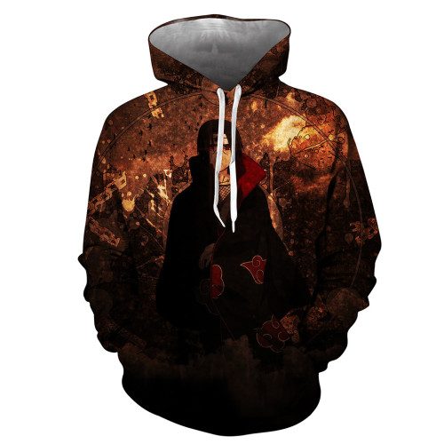 Anime Naruto 3-D Hoodie Uchiha Itachi Hoodie Unisex Long Sleeve Pullover Sweatshirt For Adults Youth Fans