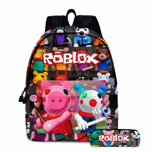 Roblox Kids Youth 3-D Backpack With Pencil Bag Set Unisex Stundents Backpack Bookbag