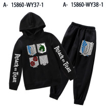 Anime Attack On Titan Kids Fall Winter Sweatsuit Unisex Girls Boys Hoodie and Sweatpants Set