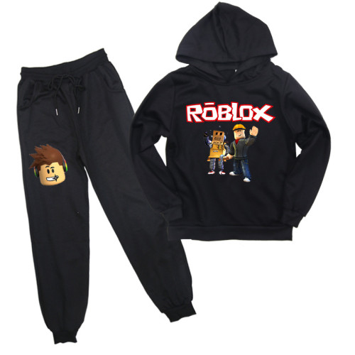 Roblox Kids Fall Cotton Sweatsuit Casual Hooded Sweatshirt and Sweatpants Set Unisex For Girls Boys